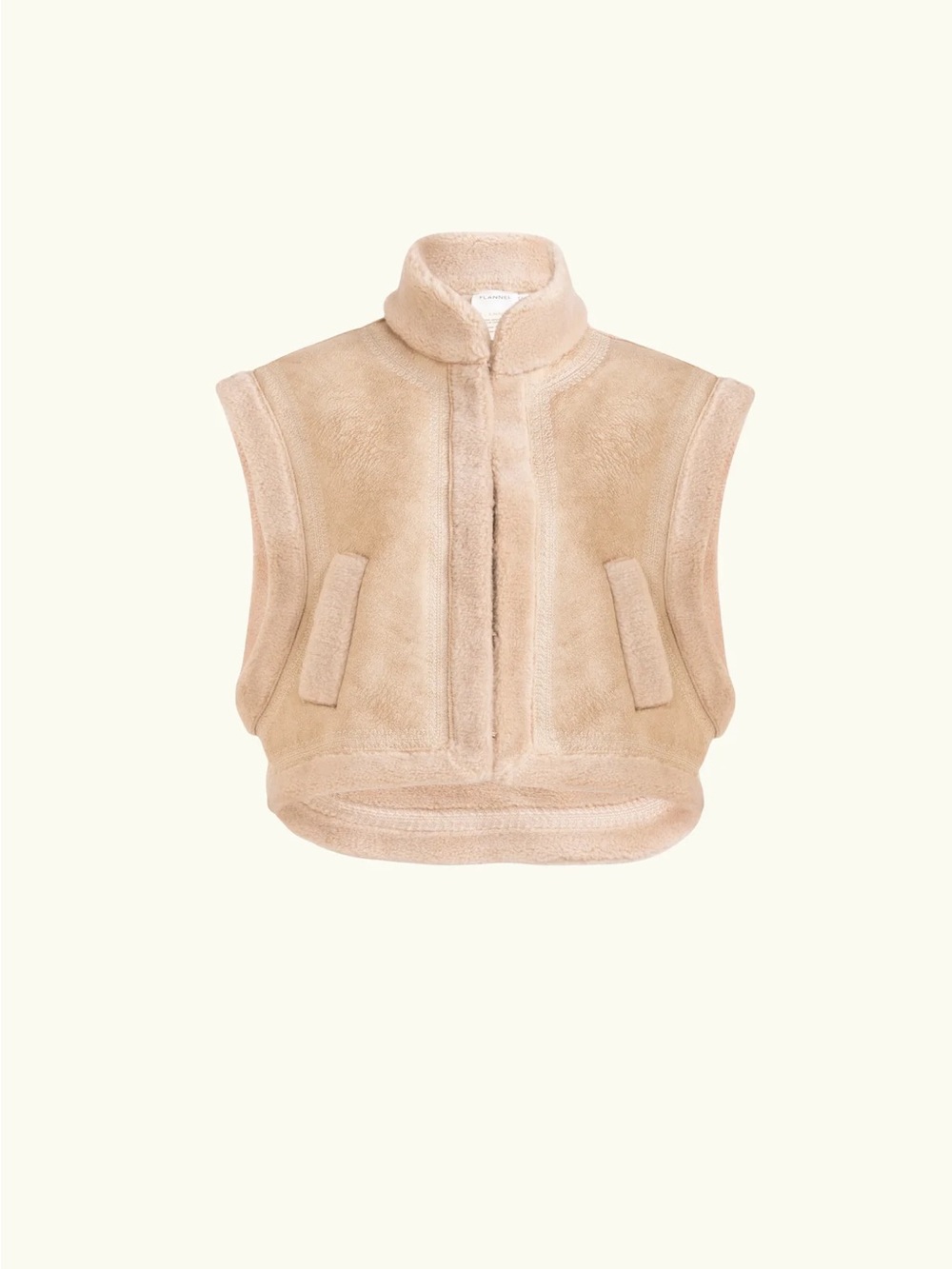 Flannel AU Shiloh Fur & Wool Embroidered Vest - Size Small